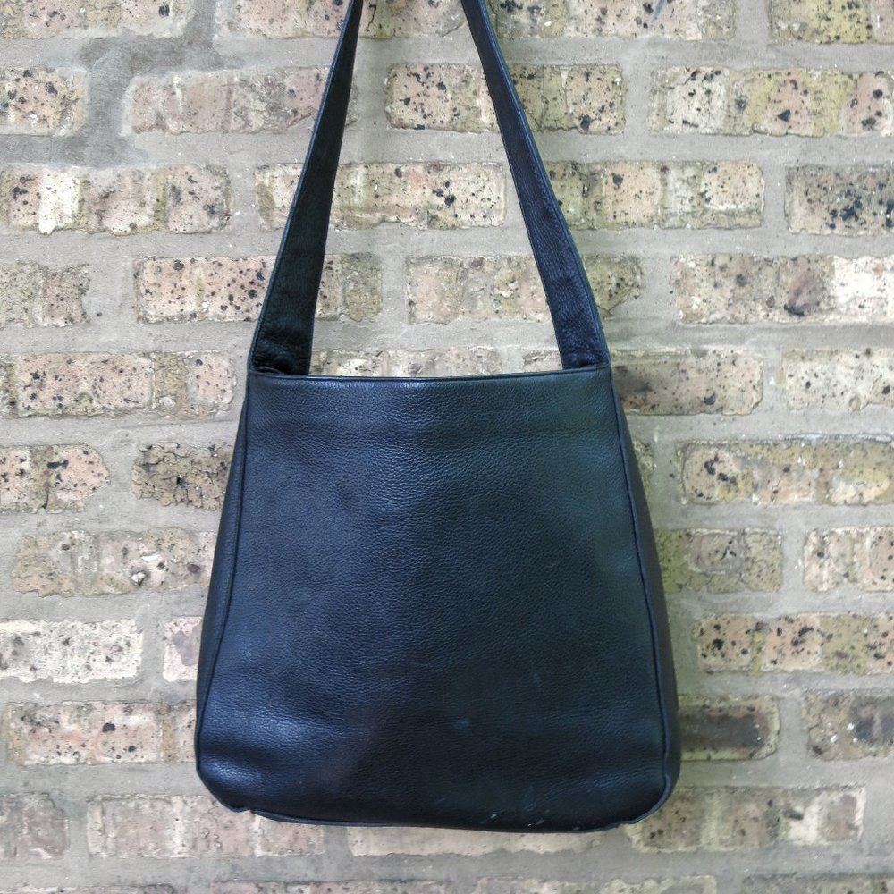 Banana Republic Large Leather Black Tote/Messenger